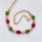 14k Gold 2.74 Ctw Natural Tourmaline & Diamond Bracelet