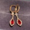 14k Gold 2.22 Ctw Vivid Red Natural Ruby & Diamond Earrings