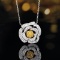 14k Gold 0.60 Ctw Natural Yellow Diamond & Diamond Necklace