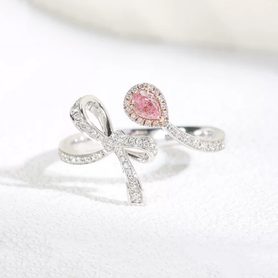 14k Gold 0.28 Ctw Natural Pink Diamond & Diamond Ring