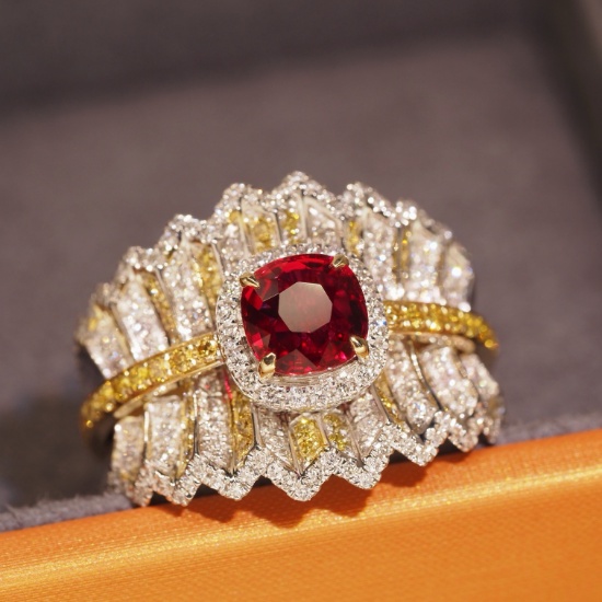 14k Gold 2.55 Ctw Natural Ruby & Diamond Ring