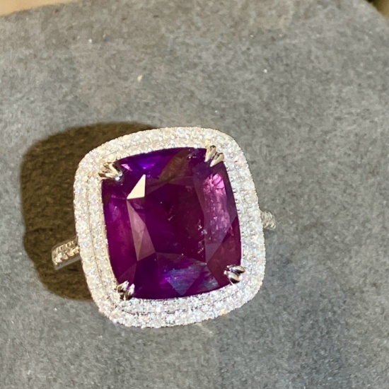 14k Gold 8.79 Ctw Natural Sapphire & Diamond Ring