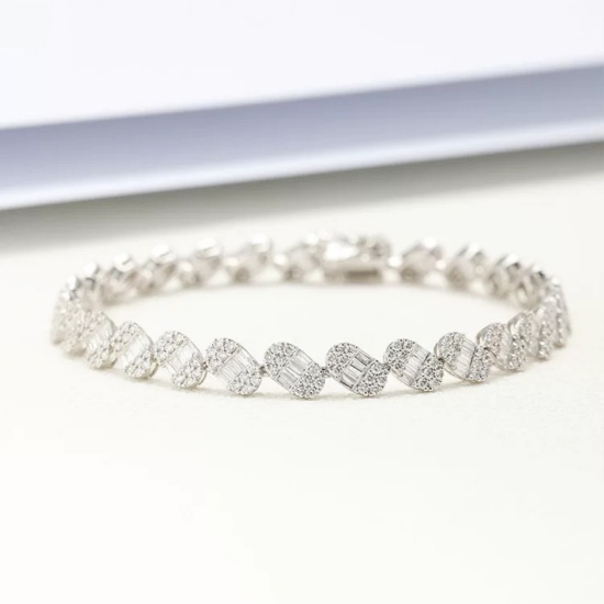 14k Gold 3.00 Ctw Natural H Diamond Bracelet