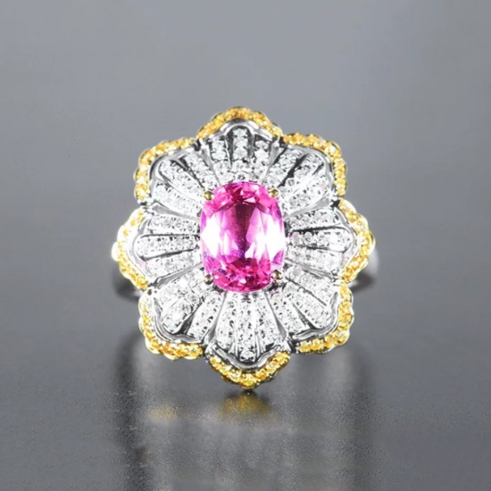 14k Gold 2.50 Ctw Natural Padparadscha Sapphire & Diamond Ring/pendant