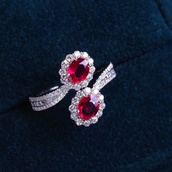 14k Gold 1.49 Ctw Natural Ruby & Diamond Ring