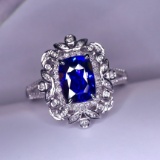 14k Gold 2.48 Ctw Natural Sapphire & Diamond Ring