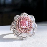 Gia Certified 14k Gold 1.01 Ct Natural Pink Diamond & Diamond Ring/pendant