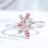 14k Gold 0.53 Ctw Natural Pink Diamond & Diamond Ring