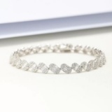 14k Gold 3.00 Ctw Natural H Diamond Bracelet