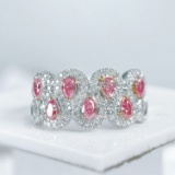 14k Gold 0.79 Ctw Natural Pink Diamond & Diamond Ring