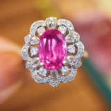 14k Gold 2.71 Ctw Natural Sapphire & Diamond Ring/pendant