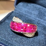 14k Gold 2.25 Ctw Natural Ruby & Diamond Ring