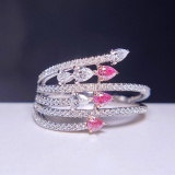 14k Gold 0.63 Ctw Natural Pink Diamond & Diamond Ring