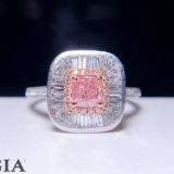Gia Certified 14k Gold 1.20 Ctw Natural Pink Diamond & Diamond Ring