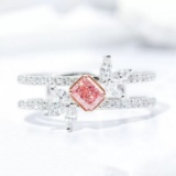 14k Gold 0.72 Ctw Natural Pink Diamond & Diamond Ring