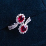 14k Gold 1.49 Ctw Natural Ruby & Diamond Ring
