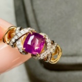 14k Gold 2.50 Ctw Natural Sapphire & Diamond Ring