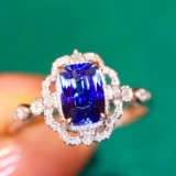 14k Gold 1.28 Ctw Natural Sapphire & Diamond Ring