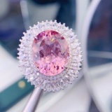 14k Gold 10.47 Ctw Natural Morganite & Diamond Ring/pendant