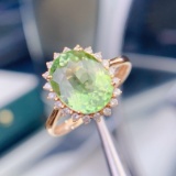 14k Gold 3.5 Ct Natural Tourmaline & Diamond Ring