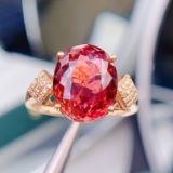 14k Gold 7.24 Ct Natural Tourmaline & Diamond Ring