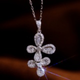14k Gold 0.45 Ct Natural H Diamond Necklace