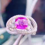 14k Gold 3.06 Ctw Natural Sapphire & Diamond Ring