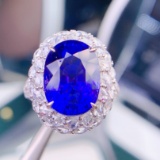14k Gold 10.66 Ctw Vivid Blue Natural Tanzanite & Diamond Ring/pendant
