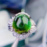 14k Gold 8.59 Ctw Natural Tourmaline & Diamond Ring