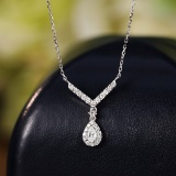 14k Gold 0.29 Ct Natural H Diamond Necklace