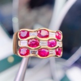 14k Gold 2.81 Ctw Natural Ruby & Diamond Ring