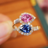 14k Gold 2.17 Ctw Natural Sapphire & Diamond Ring