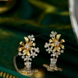 14k Gold 0.56 Ct Natural H Diamond Earrings