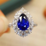14k Gold 2.71 Ctw Natural Sapphire & Diamond Ring