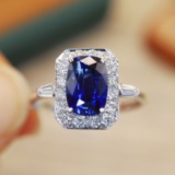 14k Gold 1.91 Ctw Natural Sapphire & Diamond Ring
