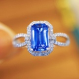 14k Gold 1.72 Ctw Natural Sapphire & Diamond Ring