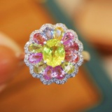 14k Gold 2.67 Ctw Natural Sapphire & Diamond Ring