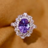 14k Gold 3.06 Ctw Natural Sapphire & Diamond Ring