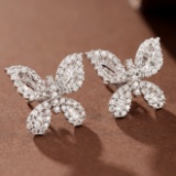 14k Gold 0.94 Ctw Natural H Diamond Earrings