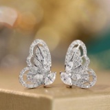 14k Gold 0.9 Ct Natural H Diamond Earrings