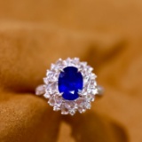 14k Gold 2.51 Ctw Natural Sapphire & Diamond Ring