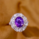 14k Gold 3.42 Ctw Natural Sapphire & Diamond Ring