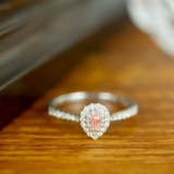 14k Gold 0.06 Ct Natural Pink Diamond & Diamond Ring
