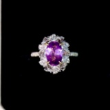 14k Gold 4.04 Ctw Natural Sapphire & Diamond Ring