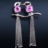 14k Gold 1.46 Ctw Natural Sapphire & Diamond Brooch/pendant