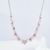 14k Gold 2.05 Ctw Natural Pink Diamond & Diamond Necklace