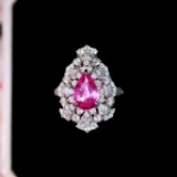 14k Gold 3.56 Ctw Natural Sapphire & Diamond Ring