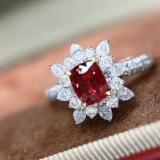 14k Gold 1.2 Ctw Natural Spinel & Diamond Ring