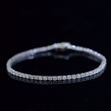 14k Gold 3 Ct Natural H Diamond Bracelet