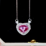 14k Gold 1.74 Ctw Natural Sapphire & Diamond Necklace